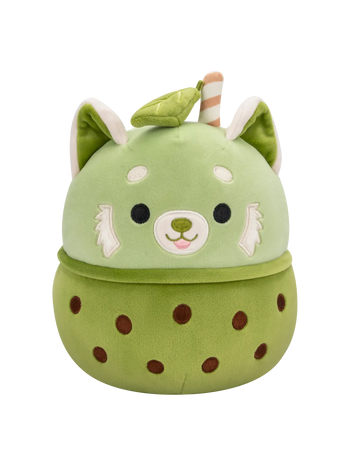 Squishmallows Eitan de matcha rode panda met boba, 20 cm