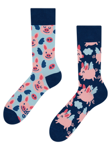 Chaussettes rigolotes Cochons volants