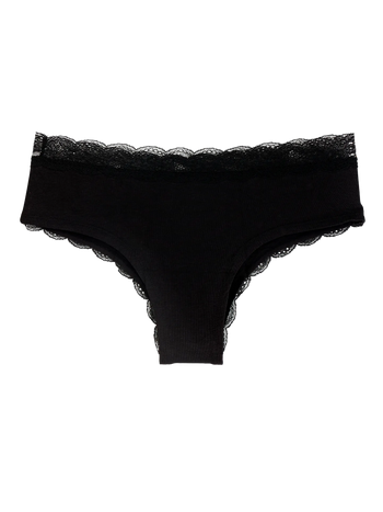 Culotte en dentelle hipster noire véritable pour femmes