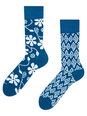 Vrolijke bamboesokken Blauwdruk