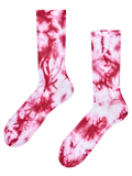 Chaussettes côtelées tie-dye bordeaux
