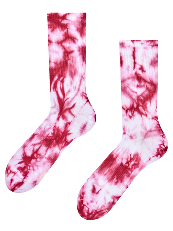 Bordeaux tie-dye geribbelde sokken