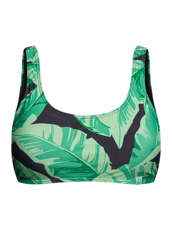 Vrolijke sportbikinitop Bananenbladeren