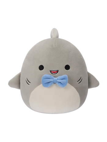 Squishmallows Gordon de grijze haai met blauwe vlinderdas, 20 cm