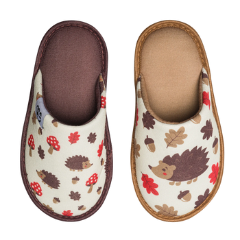 Pantoufles rigolotes pour enfants Hérisson forestier