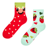 Chaussettes mi-mollet rigolotes Fraises en pixels