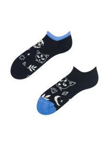 Socquettes rigolotes pour baskets Chat et lune