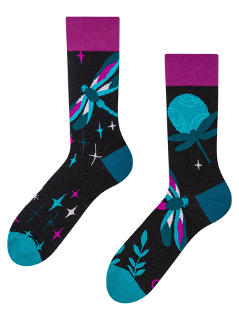 Chaussettes rigolotes Libellules durant la nuit
