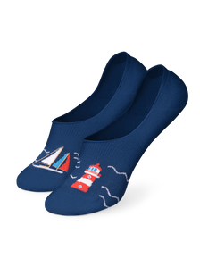 Chaussettes invisibles rigolotes Phare et bateaux à voile