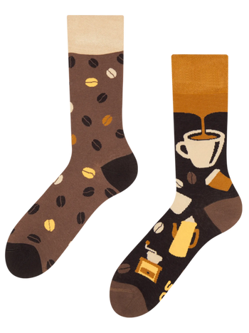 Chaussettes rigolotes en fibres de bambou Grains de café