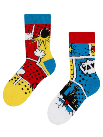 Chaussettes rigolotes pour enfants Bandes dessinées colorées