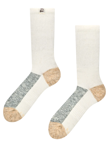 Beige en grijze alpacasokken