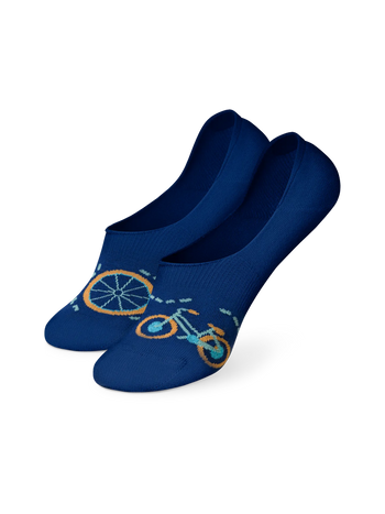 Chaussettes invisibles rigolotes Bicyclette orange